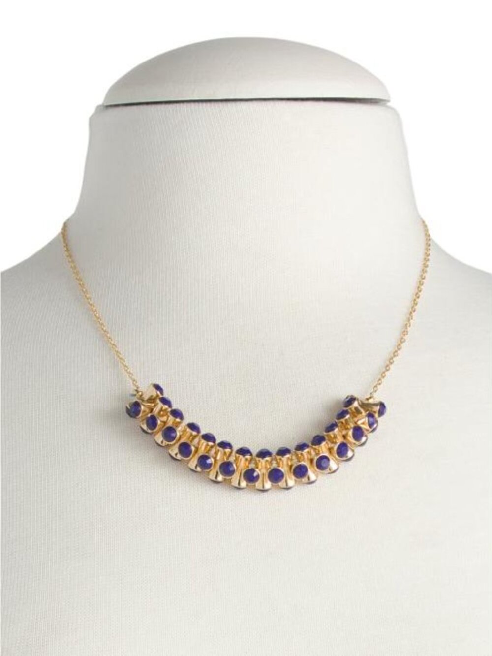 KENNETH JAY LANE Gold Chain Necklace With Lapis Stones - Picture 3 of 4